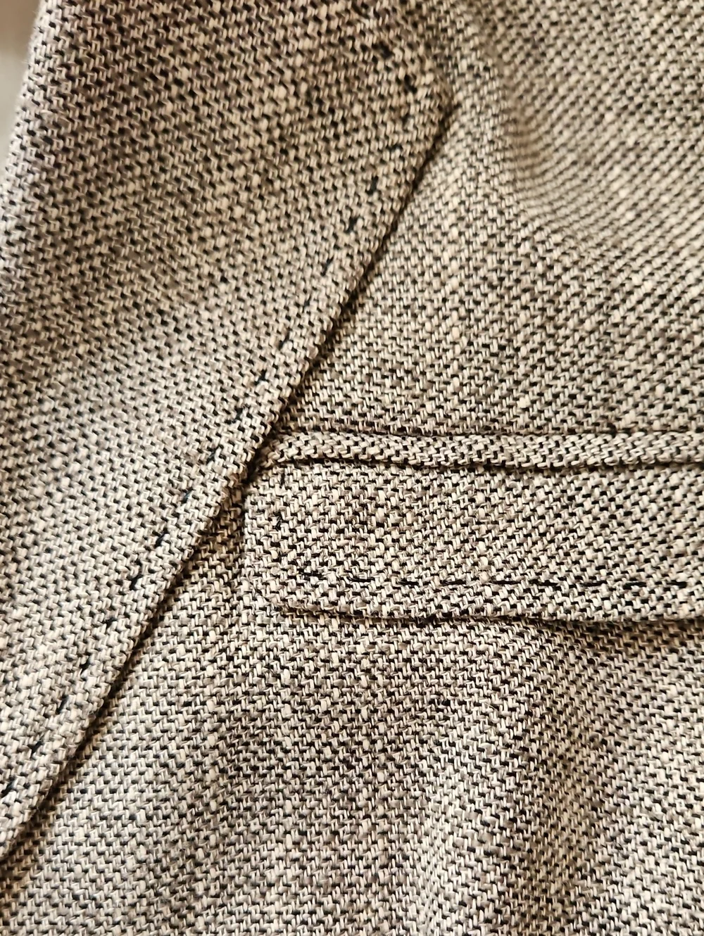 Jones Wear Linen Cotton Blazer Brown Tweed Topstitch Detail SZ16 Academia Preppy